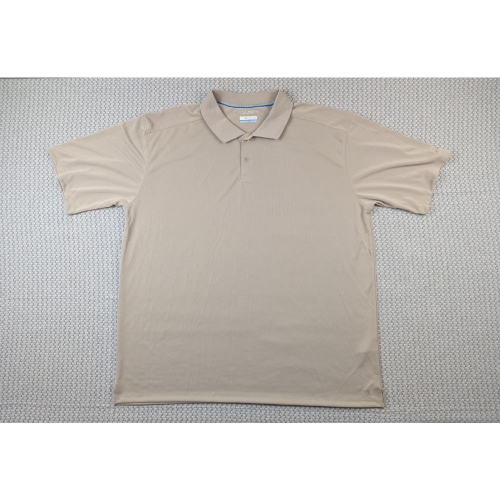 Columbia Polo Shirt Mens XXL Beige Omni-Shade Sun Protection